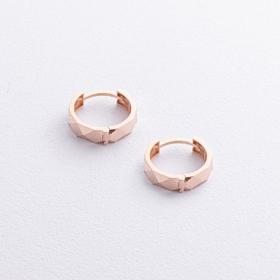 Серьги - кольца в красном золоте с09212 №3