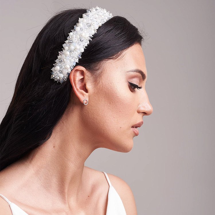 Сережки-пусети "Гармонія" в білому золоті с06903 від ювелірного магазину Онікс - 7