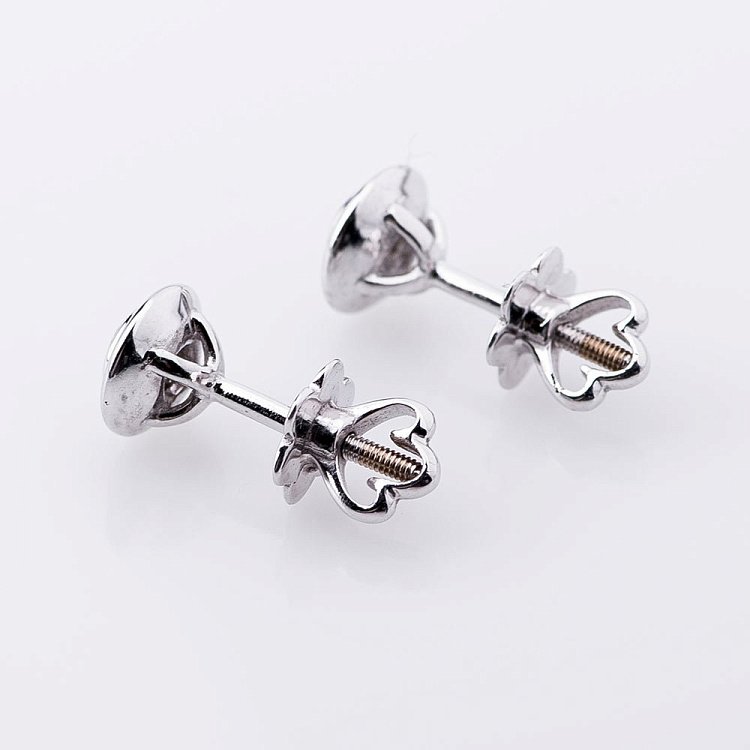 Золотые серьги-пусеты с бриллиантами е0688б от ювелирного магазина Оникс - 2