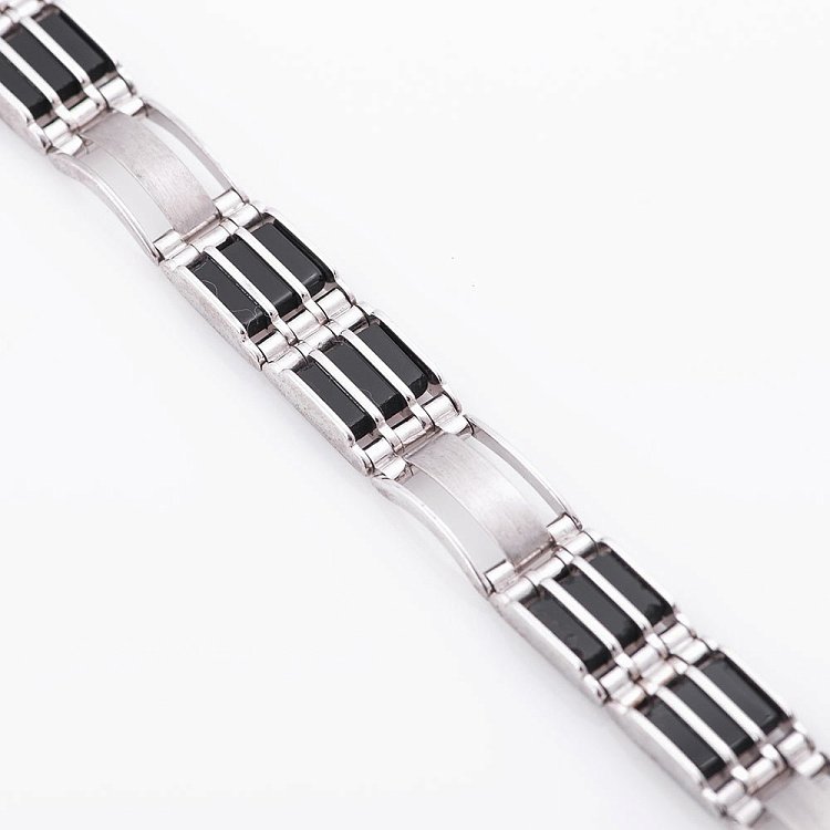 Чоловічий срібний браслет з вставкою онікс 14734 від ювелірного магазину Онікс - 2