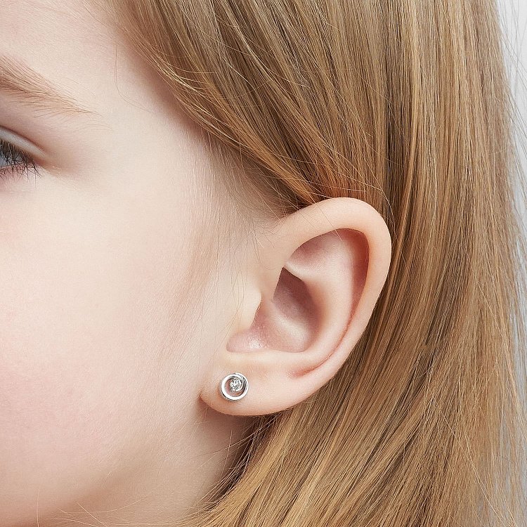 Золотые серьги - пусеты с бриллиантами 31221121 от ювелирного магазина Оникс - 7