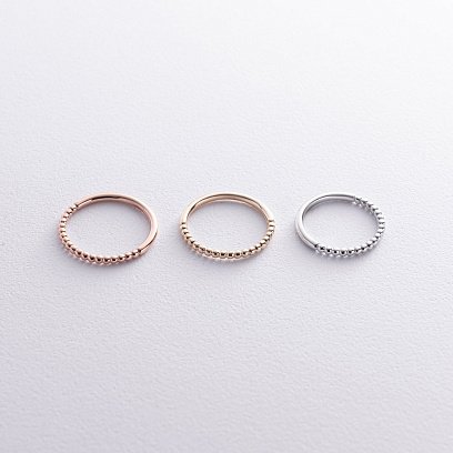 Шариковое кольцо "Одри" в желтом золоте к07597 №2