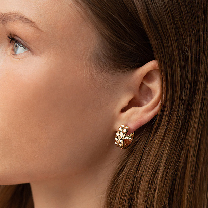 Сережки - кільця "Monika" у жовтому золоті с09159 №5