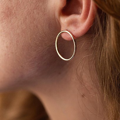 Золотые серьги "Круговорот" (2.0 см) с07789 №8