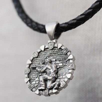Серебряный кулон "Український військовий. Отче наш" (на укр. языке) 1280 №3