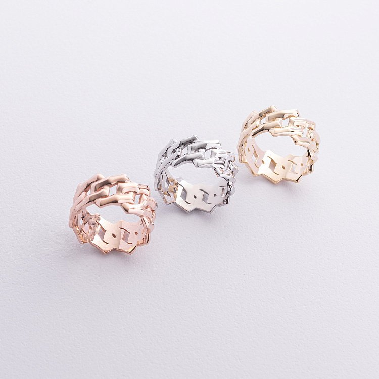 Широка золота каблучка "Catalina" к08183 від ювелірного магазину Онікс - 6