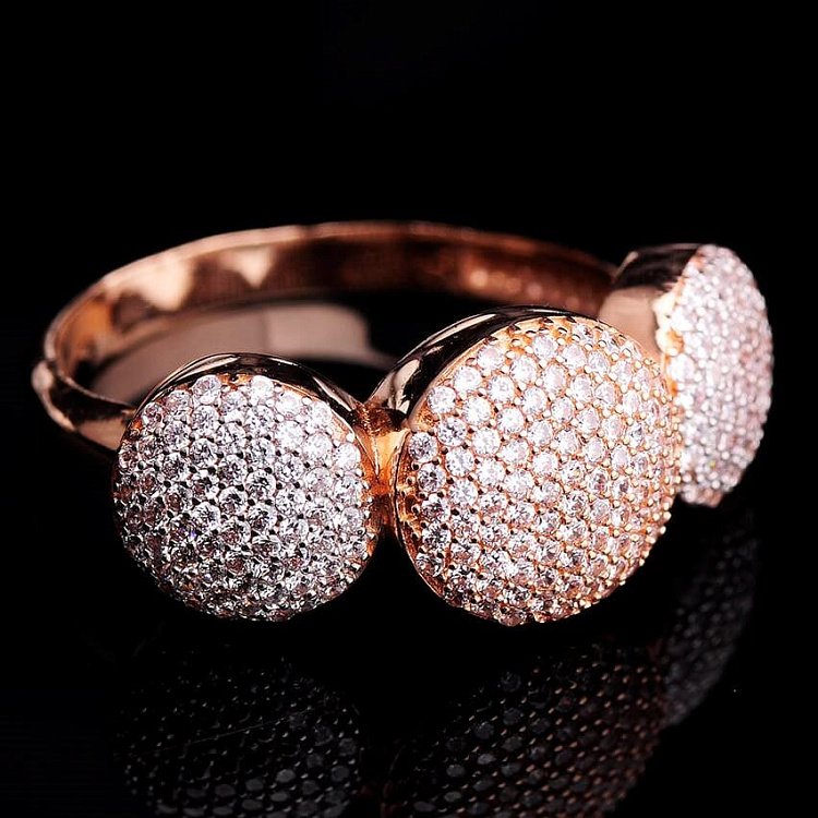 Женское кольцо из белого и красного золота с фианитами к02329 от ювелирного магазина Оникс - 1