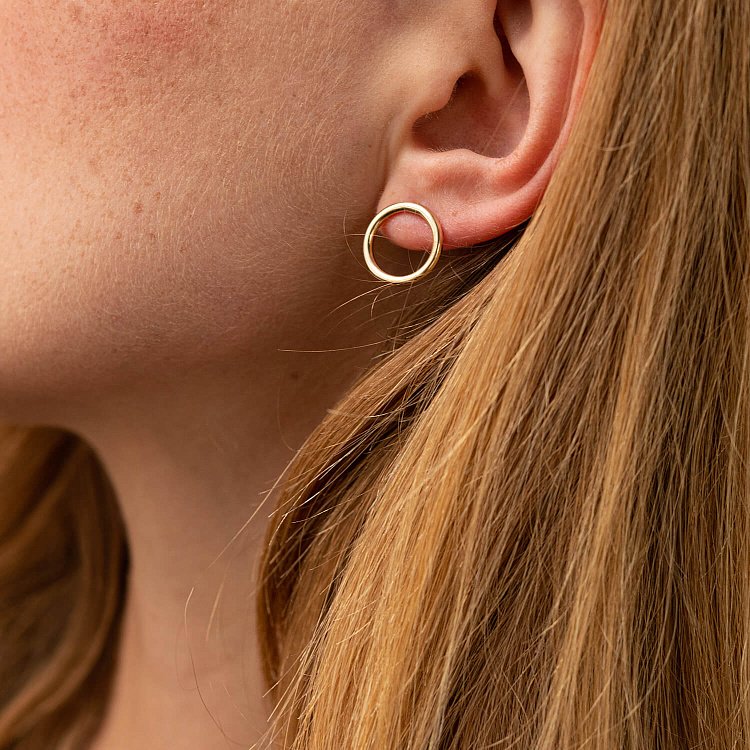 Золотые серьги "Круговорот" (1.25 см) с06694 от ювелирного магазина Оникс - 5