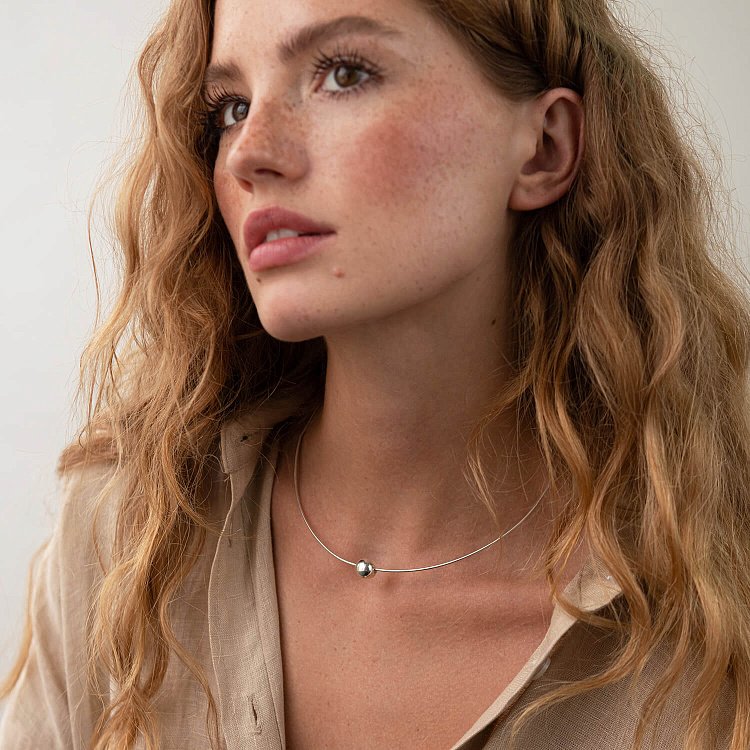 Серебряное колье с шариком 1099 от ювелирного магазина Оникс - 6