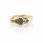 Золотое кольцо "Пантера" (фианиты) к05000 от ювелирного магазина Оникс - 3