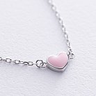Срібний браслет "Сердечко" (рожева емаль) 141667 от ювелирного магазина Оникс - 2