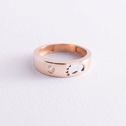 Золота каблучка "Ніжка немовляти" (фіаніт) к05562