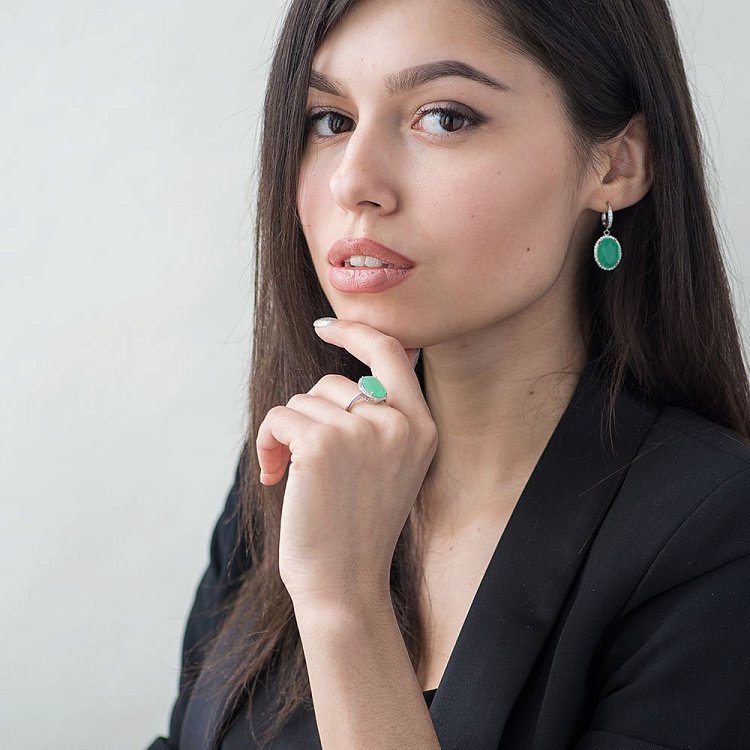 Серебряные серьги с фианитами 121910 от ювелирного магазина Оникс - 4