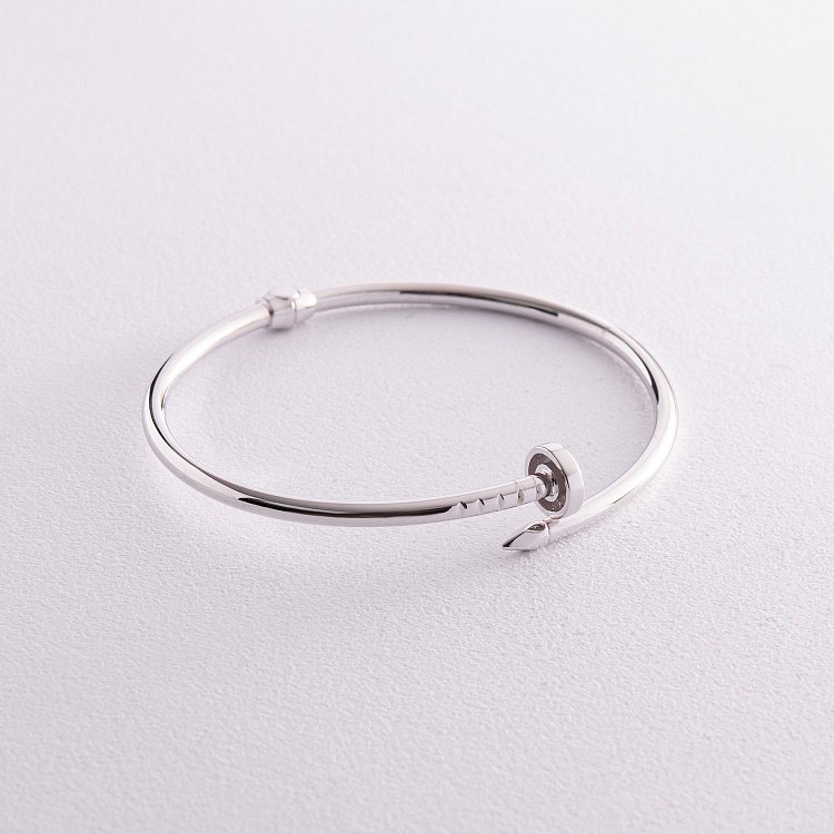 Браслет "Гвоздь" в белом золоте б03081 от ювелирного магазина Оникс