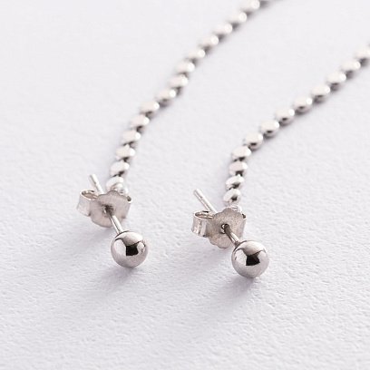 Срібні висячі сережки 123040 №4