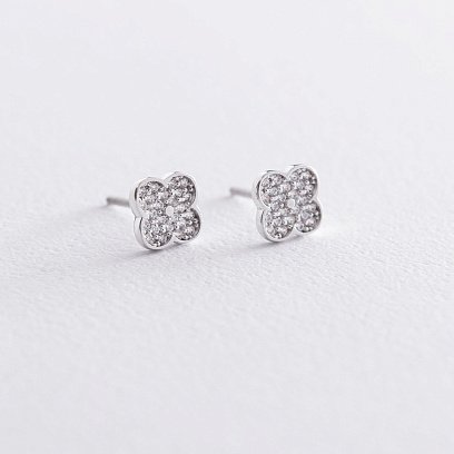 Золоті сережки-пусети "Конюшина" с06863