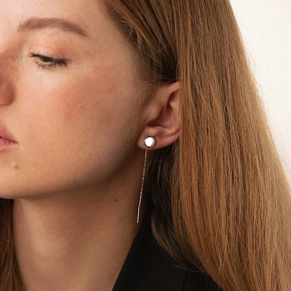 Золоті сережки-протяжки (фіаніти) с06769