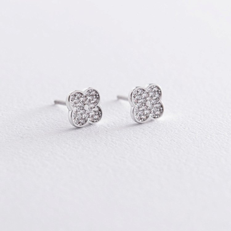 Золоті сережки-пусети "Конюшина" с06863 від ювелірного магазину Онікс