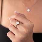 Серебряное кольцо "Клевер" (белая эмаль) 112622 от ювелирного магазина Оникс - 1