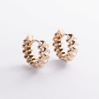 Серьги - кольца "Тереза" в желтом золоте mini с09744