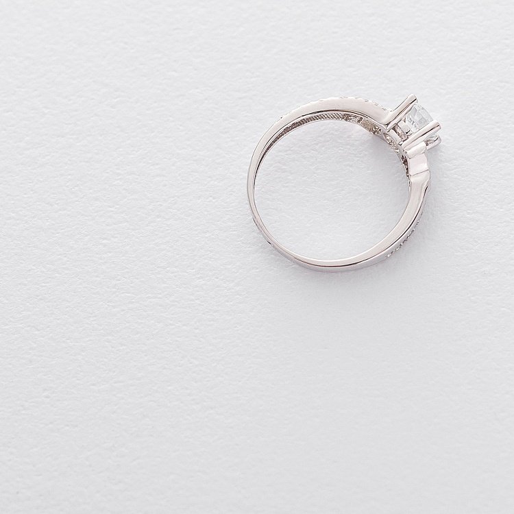 Золотое помолвочное кольцо (фианиты) к05203 от ювелирного магазина Оникс - 2