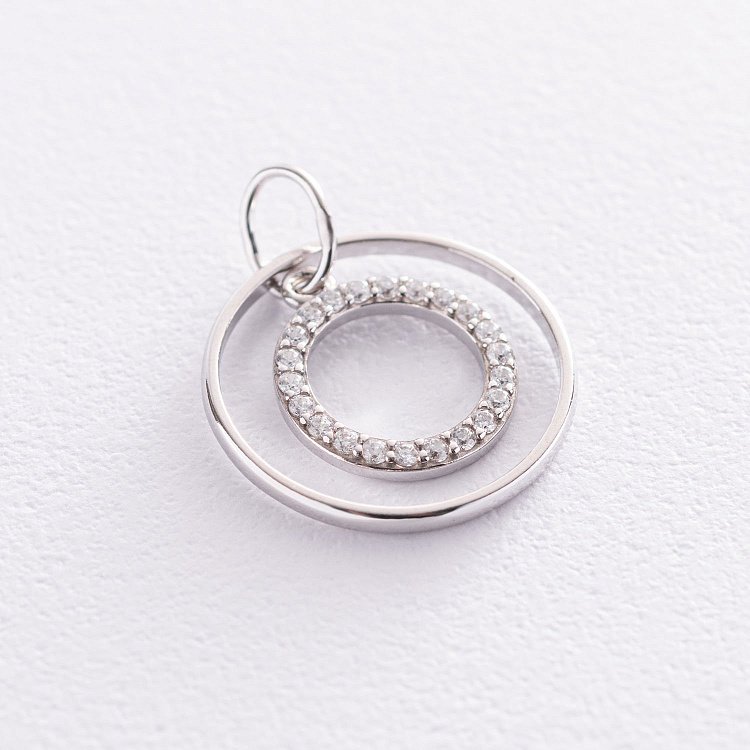 Срібна підвіска "Кругообіг" (фіаніти) 133082 від ювелірного магазину Онікс - 2