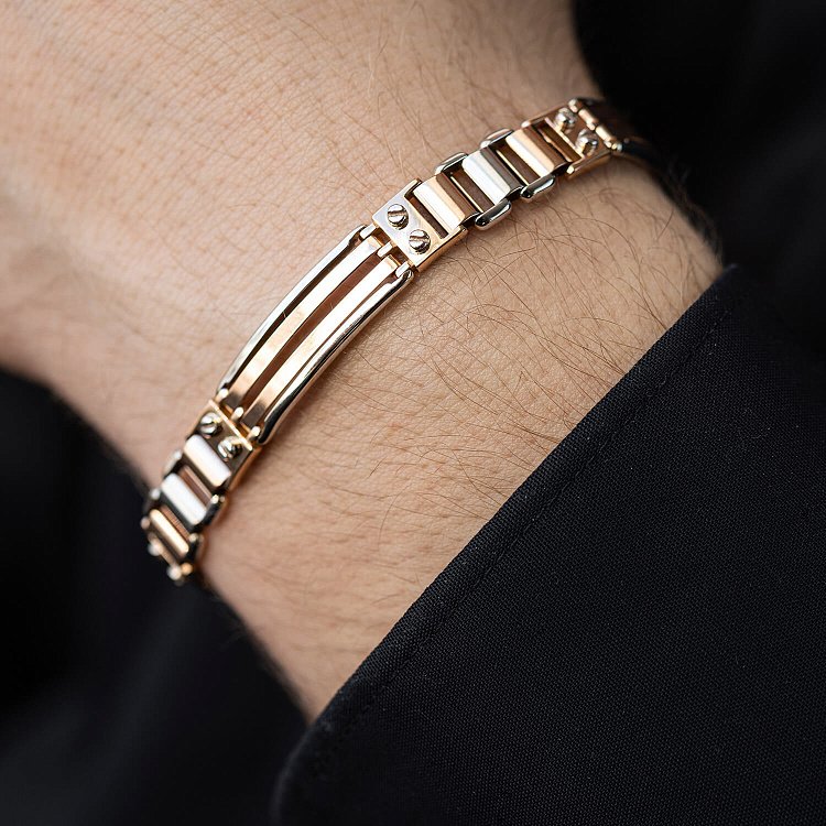 Мужской золотой браслет б05200 - 5 Мужской золотой браслет б05200 от ювелирного магазина Оникс - 5