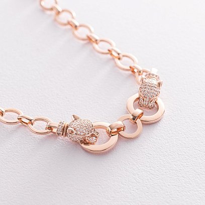 Кольє "Пантера" в червоному золоті (фіаніти) кол01907 №4