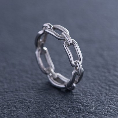 Кольцо "Цепочка" в серебре 7091 №5