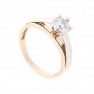 Золотое помолвочное кольцо с фианитом к05804 от ювелирного магазина Оникс