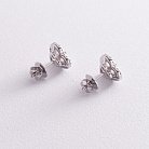 Золотые серьги - пусеты "Сердечки" с бриллиантами сб0364 от ювелирного магазина Оникс - 3