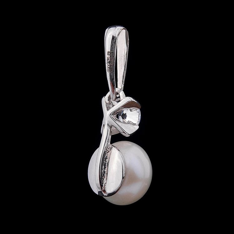 Підвіска (культивовані прісноводні перли, фіаніт) п01813 від ювелірного магазину Онікс - 4