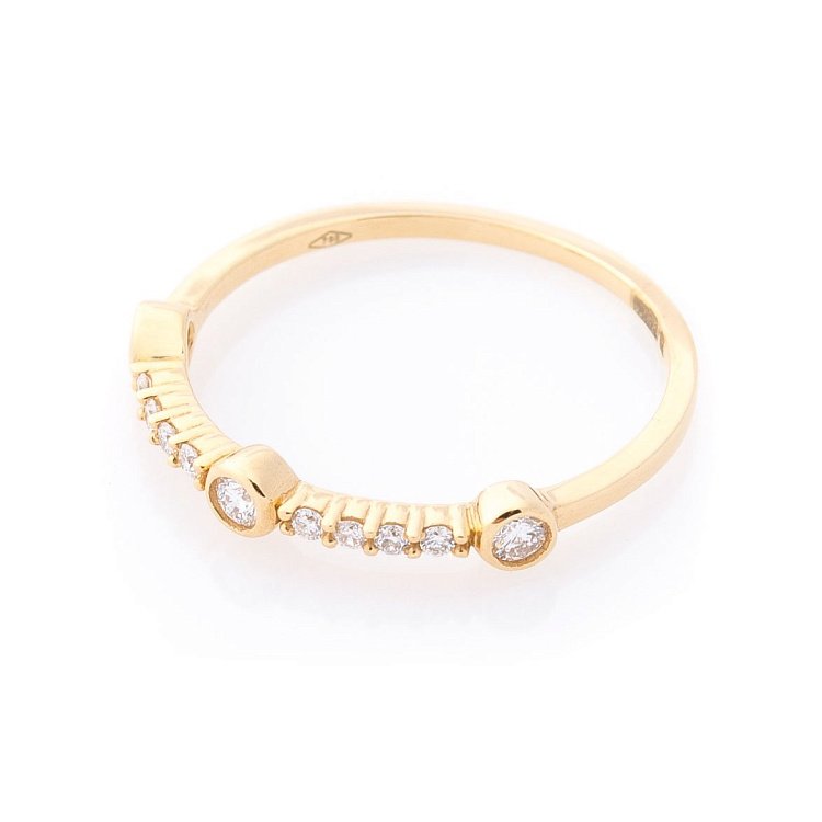 Золотое кольцо с бриллиантами кб0166са от ювелирного магазина Оникс - 1