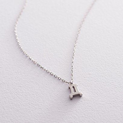 Серебряное колье с буквой Д 18962б