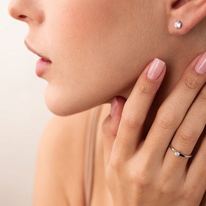 Золоті сережки - пусети з діамантами сб0347di №3