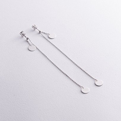Серебряные серьги "Монетки на цепочке" 902-01112 №6