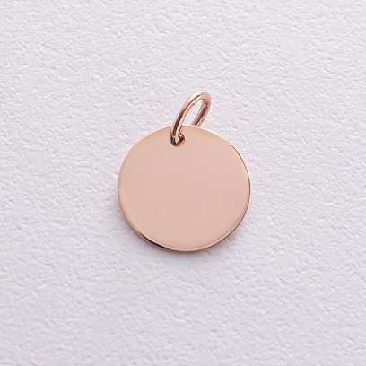 Кулон для гравировки в красном золоте (17 мм) п03611