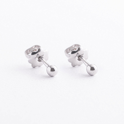 Серебряные серьги - пусеты "Шарики" mini 902-00909 №2