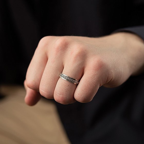 Чоловічий срібний перстень "Антистрес" (чорніння) TR-01-00006 №5
