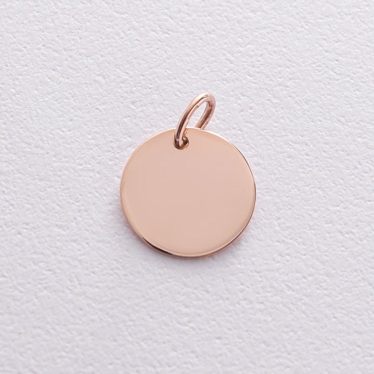 Кулон для гравировки в красном золоте (17 мм) п03611 от ювелирного магазина Оникс