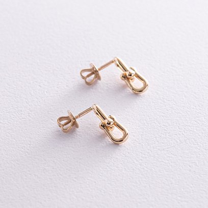 Сережки - пусети "Фантазія" у жовтому золоті с08182 №3