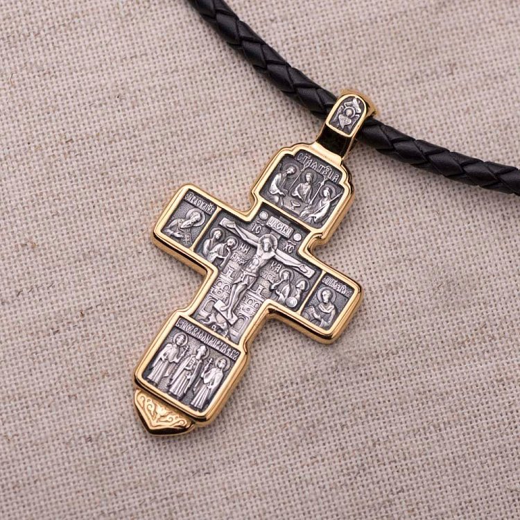 Срібний хрестик з позолотою "Розп'яття. Розсудливий розбійник" 131463 від ювелірного магазину Онікс - 5