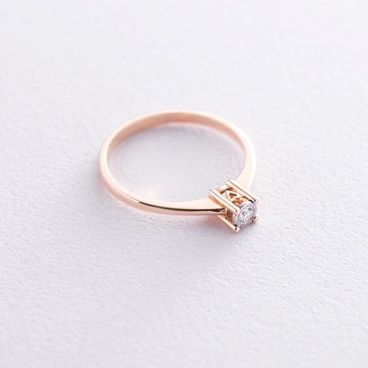 Помолвочное кольцо в красном золоте (бриллиант) кб0132arp от ювелирного магазина Оникс