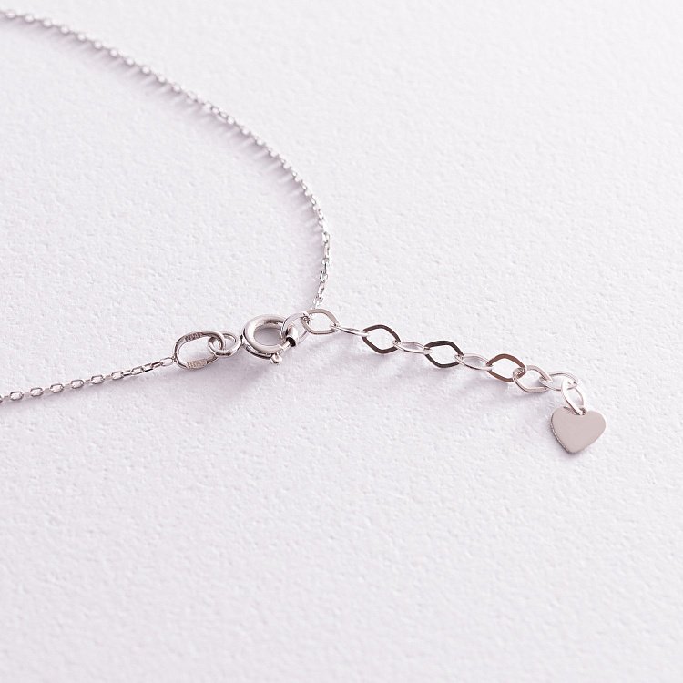 Колье "Перышки" в белом золоте (фианиты) кол02027 от ювелирного магазина Оникс - 5