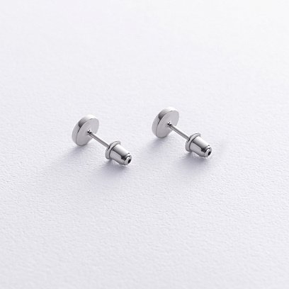 Серебряные серьги - пусеты "Love" 123112 №3