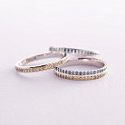 Золотое кольцо с голубыми бриллиантами 226991121 от ювелирного магазина Оникс - 2