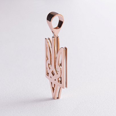 Золотий кулон Герб України "Тризуб" 123672400 №4