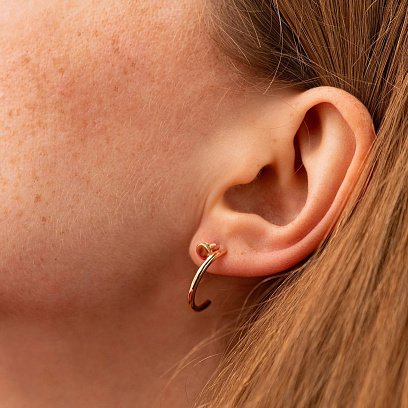 Серьги - пусеты "Гвоздь" в красном золоте (фианиты) с09123 №2