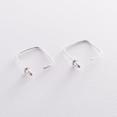 Срібні сережки - пусети "Арія" 122991 №3