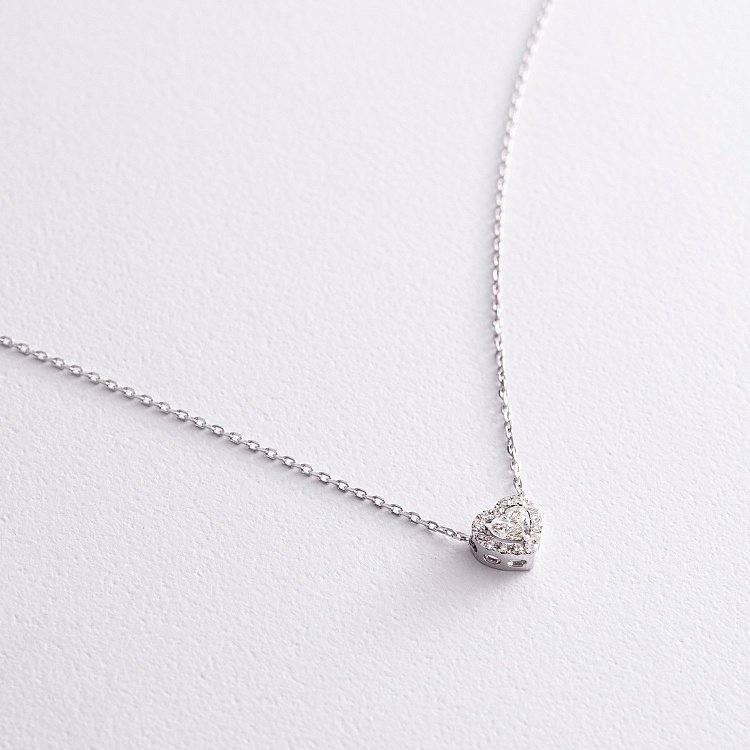 Золотое колье "Сердце" с бриллиантами 722201121 от ювелирного магазина Оникс - 2